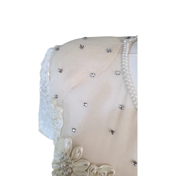 Vintage Alyce Designs Beaded Embellished Gown Long‎ Sleeve Formal Dress